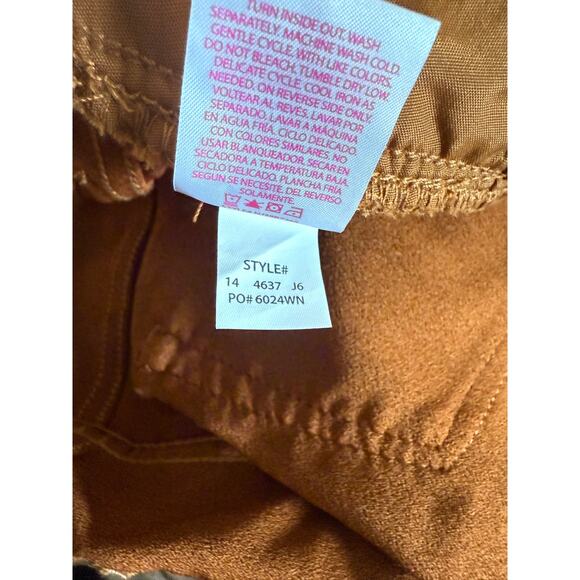 NOBO High Rise Faux Suede Mini Skirt Button Front Brown Size 11 - Picture 5 of 6